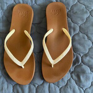 Reef Women's Cushion Stargazer Glitter Strap Flip Flops Size 8